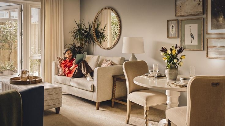 a person sitting on a couch
