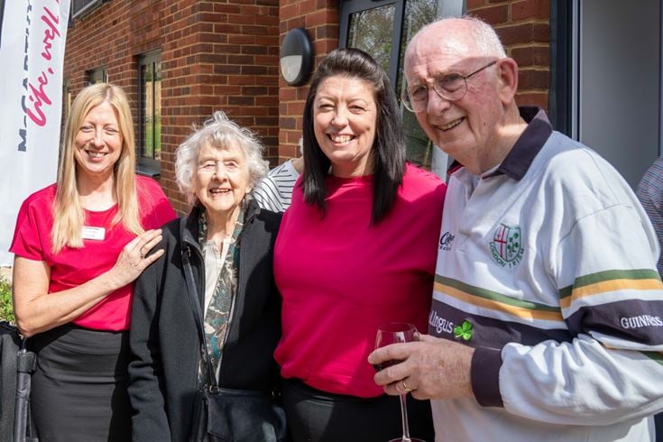 Mike and friends at his McCarthy & Stone retirement home in Surrey