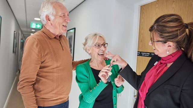 a group of people laughing