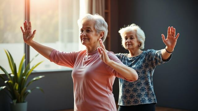 a couple of women dancing