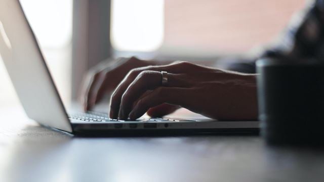 A person using a laptop