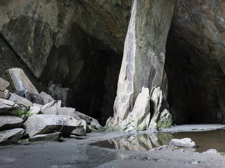 Cathedral Cavern in Cumbria: Majestic cave nestled in the valley of Little Langdale. Surrounded by the soaring rock formations and dramatic backdrops of the Lake District.