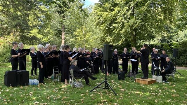 Ipswich Choral Society playing a concert in the park