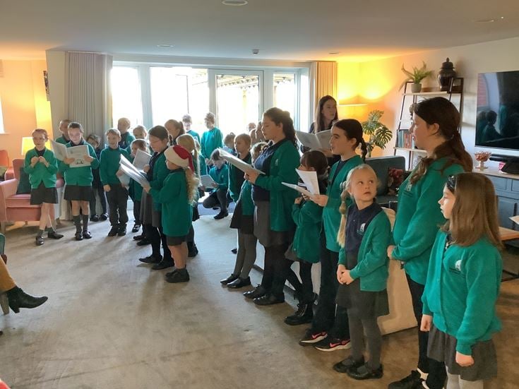 a group of children in a room