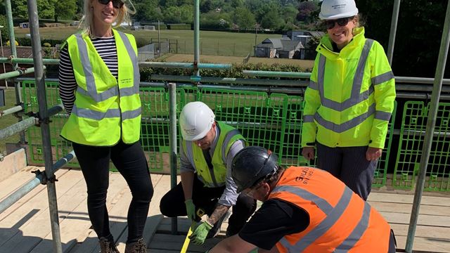 Last bricks being laid by builders at McCarthy Stone retirement homes in Liphook.