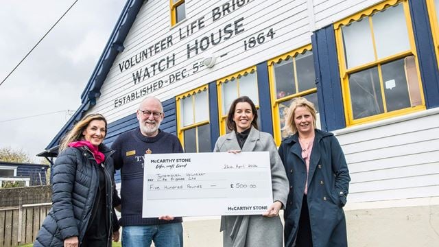 McCarthy & Stone’s Whitley Bay team give cheque to Tynemouth Volunteer Life Brigade