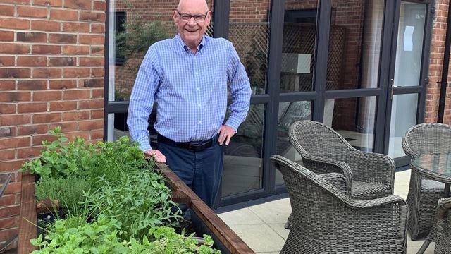 Geoff with his planters at his McCarthy & Stone retirement home