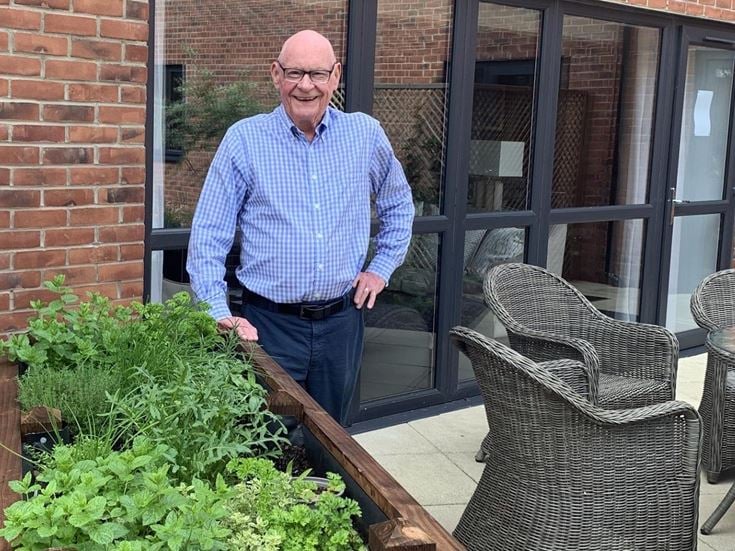Geoff with his planters at his McCarthy & Stone retirement home