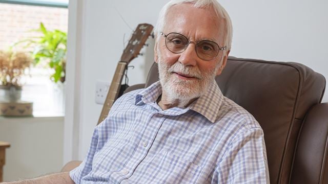 Michael in his McCarthy & Stone retirement apartment in Welwyn Garden City.