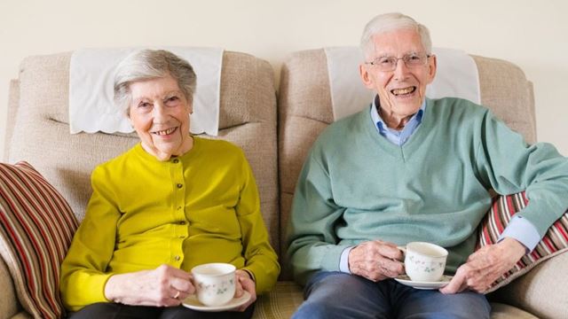 Jenny Hurford and Michael Lambert at McCarthy & Stone’s Ridgeway Court in Heathfield enjoying their retirement living close to each other