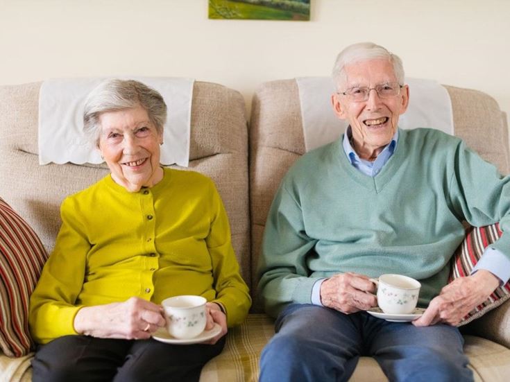 Jenny Hurford and Michael Lambert at McCarthy & Stone’s Ridgeway Court in Heathfield enjoying their retirement living close to each other