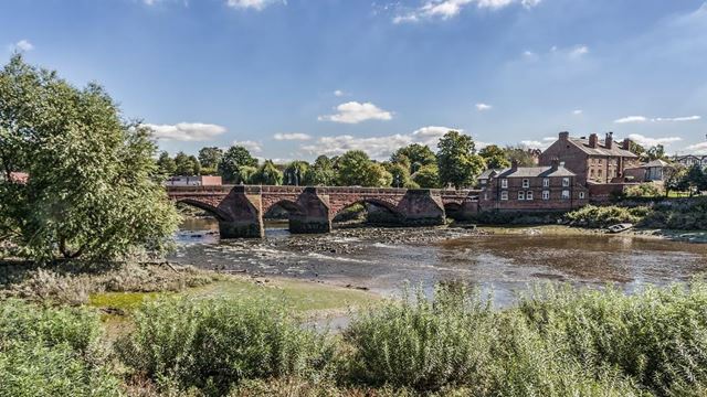 a bridge over a river