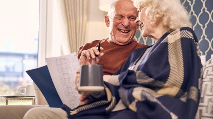 a man and woman laughing