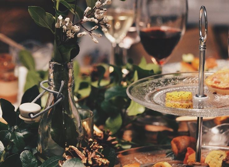 Christmas cheese and wine