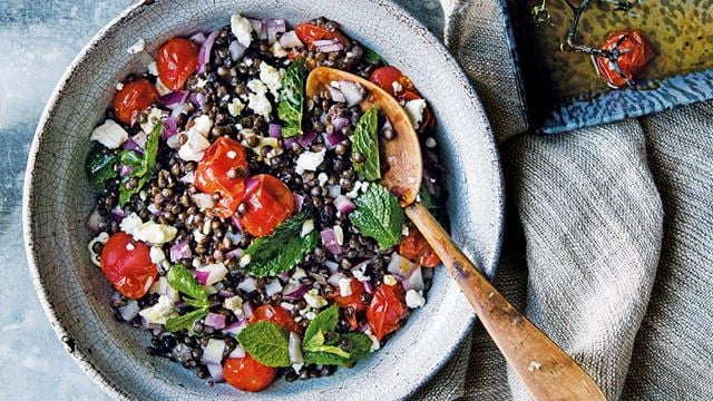 a bowl of food