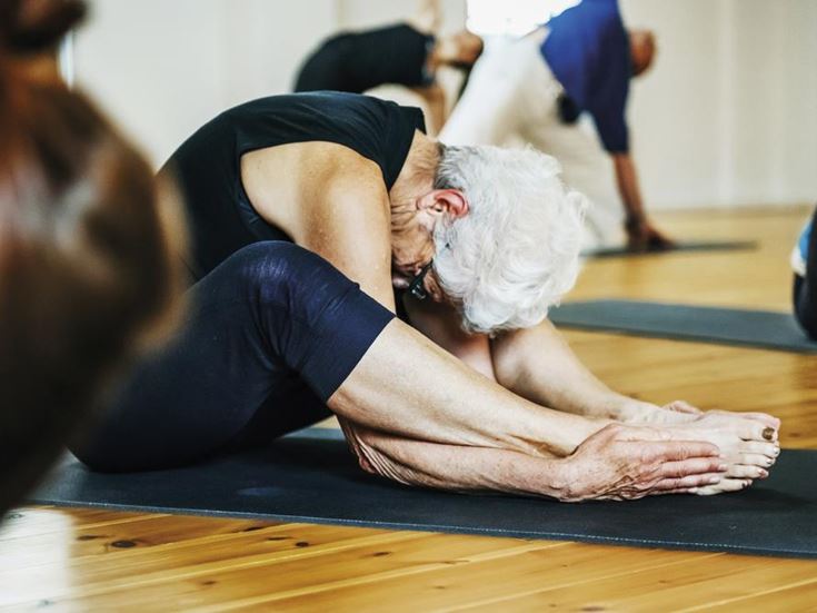 a person doing yoga
