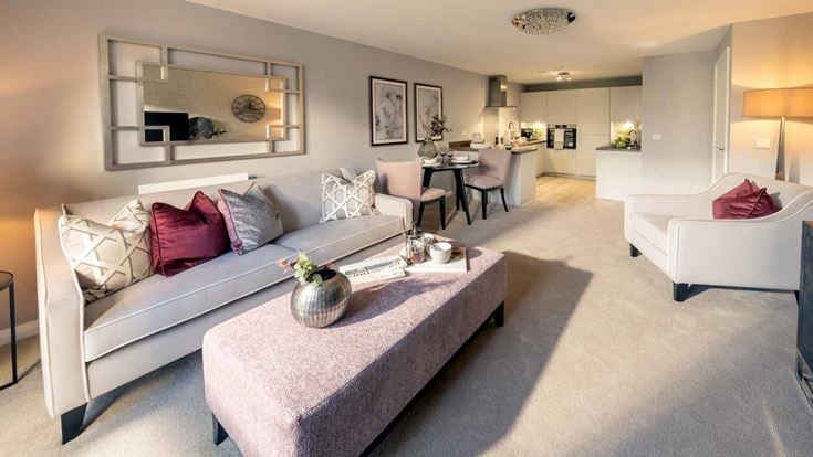 a large white bed in a room