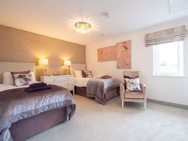a room with two beds