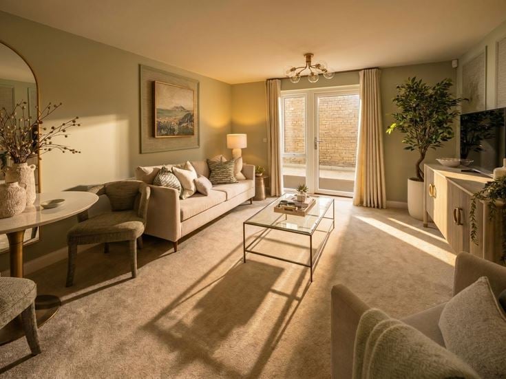 Living room with access to outdoor patio