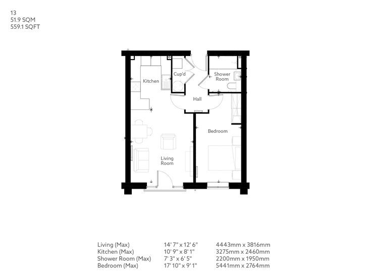 Apartment 13 floor plan