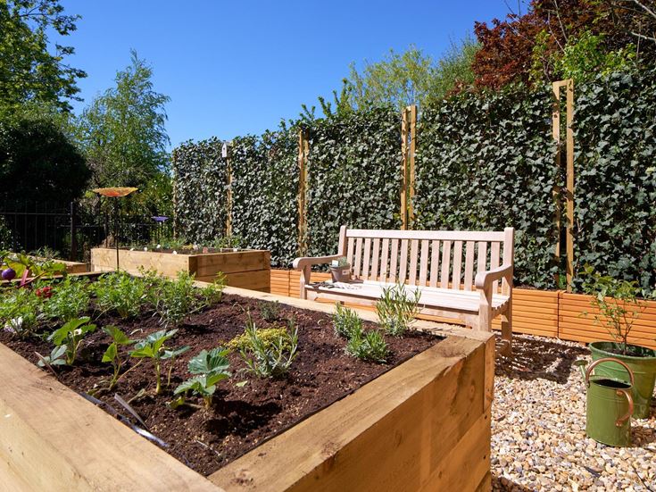 a bench in a garden