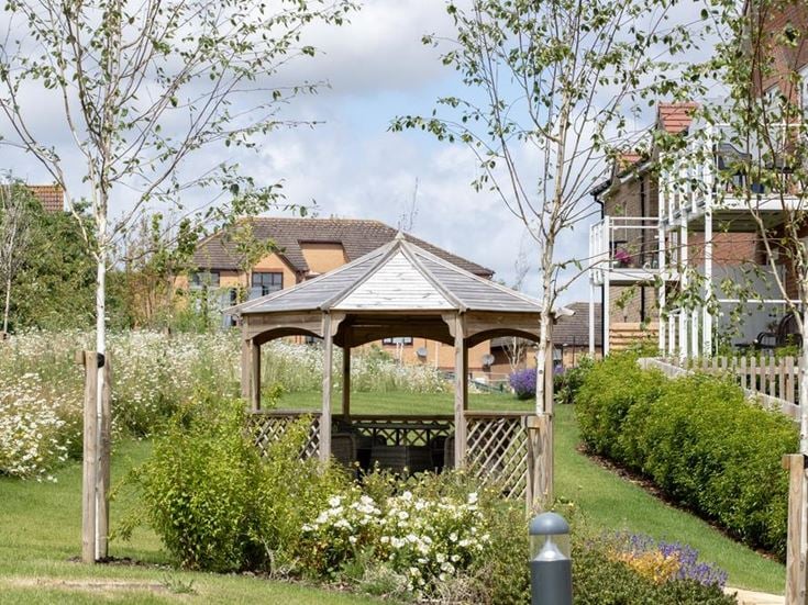 a gazebo in a garden