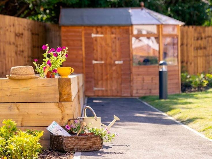 Brideoake court external shed planters