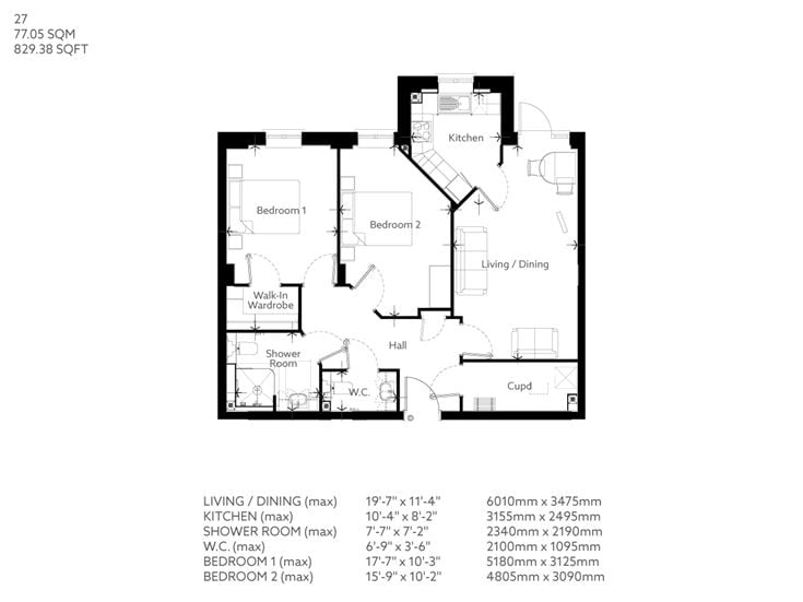 Apartment 27 floor plan
