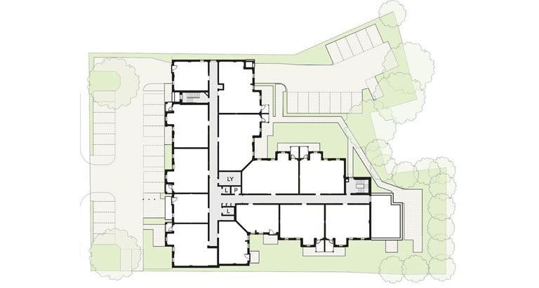 Apartment 27 position on diagram, engineering drawing. Available.