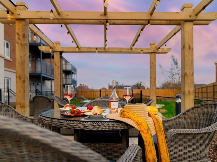 Casterbridge Court patio sunset