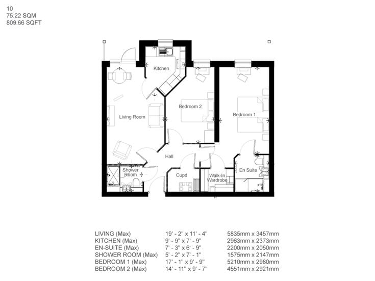Apartment 10 floor plan