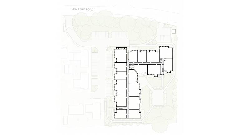 Apartment 25 position on diagram, engineering drawing. Available.