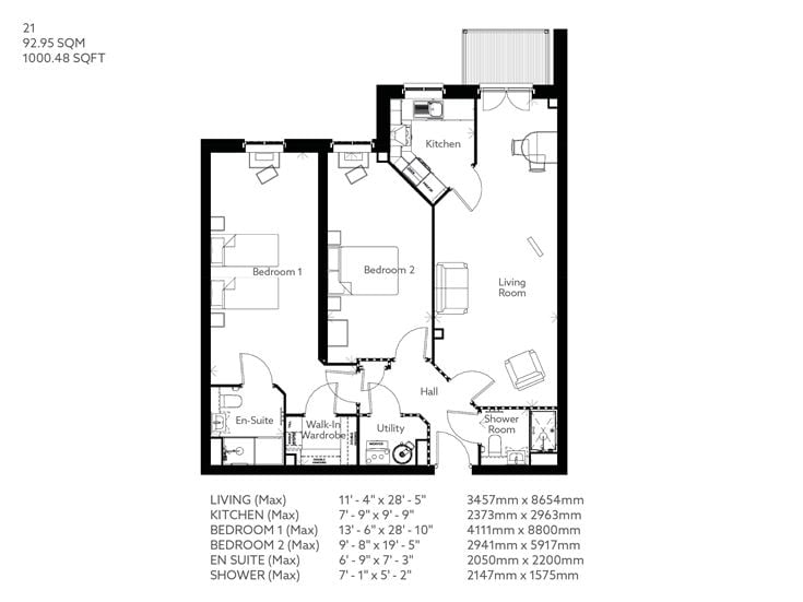 Apartment 21 floor plan