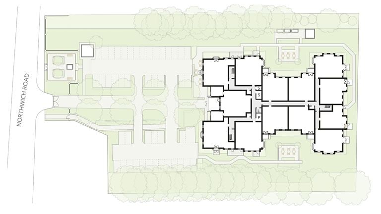 Apartment 21 position on diagram, engineering drawing. Available.