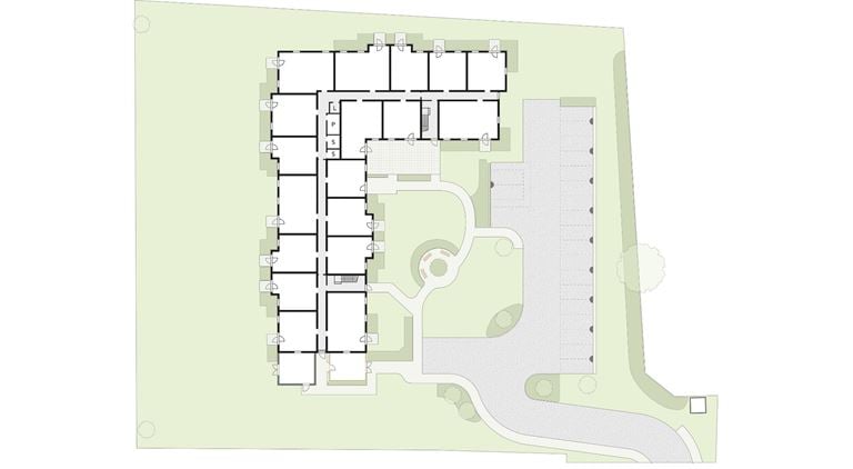 Apartment 44 position on diagram. Available.