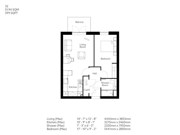 Apartment 32 floor plan