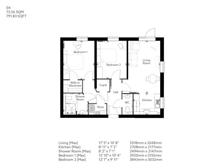 Apartment 4 floor plan