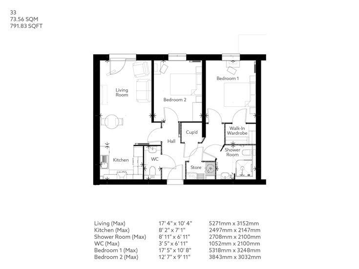 Apartment 33 floor plan