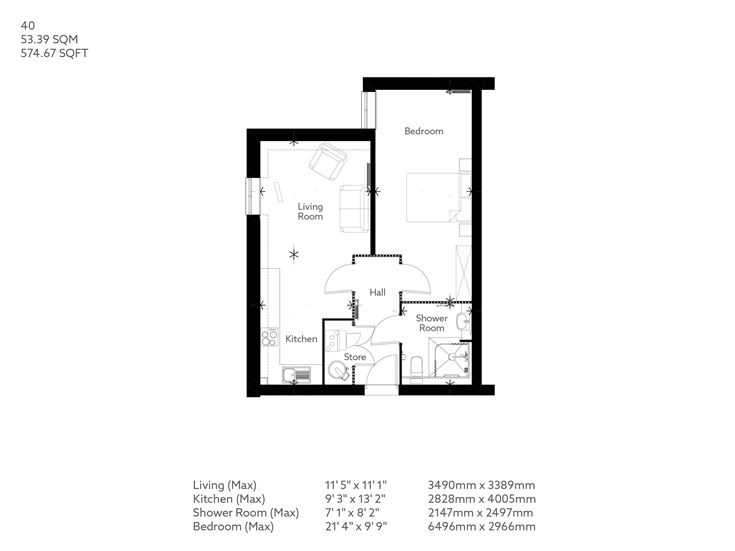 Apartment 40 floor plan