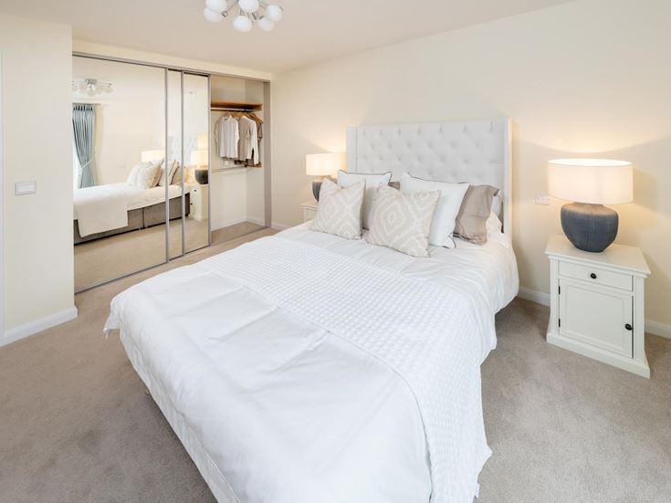 a bed in a room