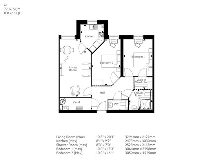 Apartment 61 floor plan