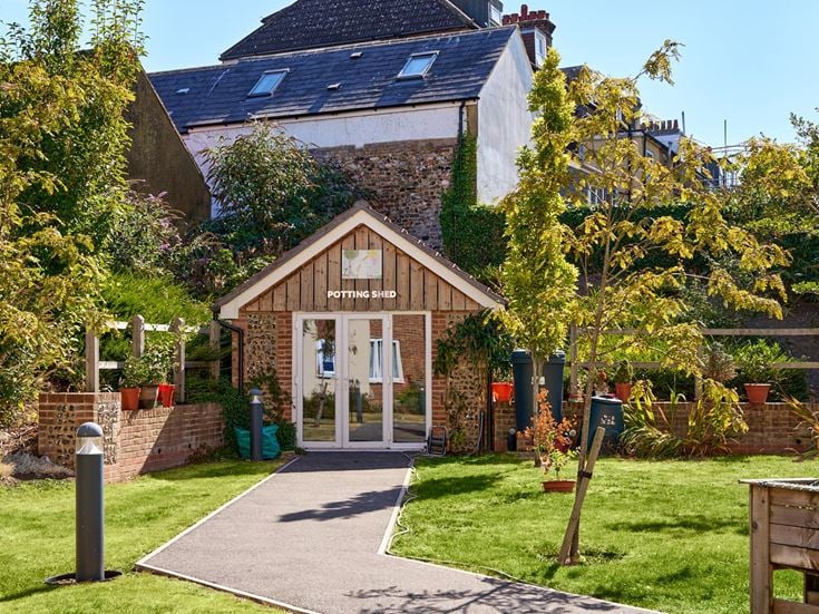 a house with a large front yard