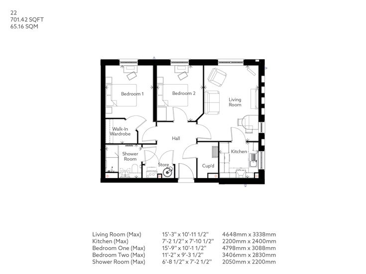 Apartment 22 floor plan
