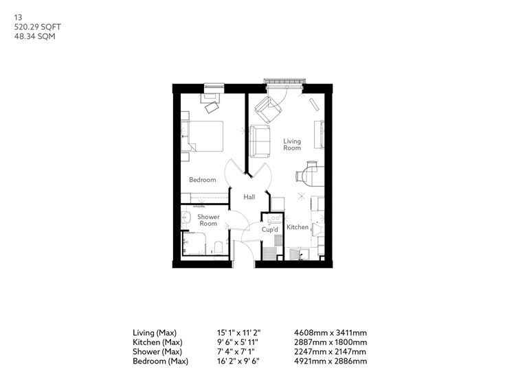 Apartment 13 floor plan