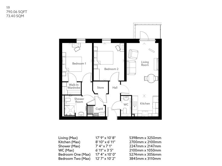 Apartment 19 floor plan