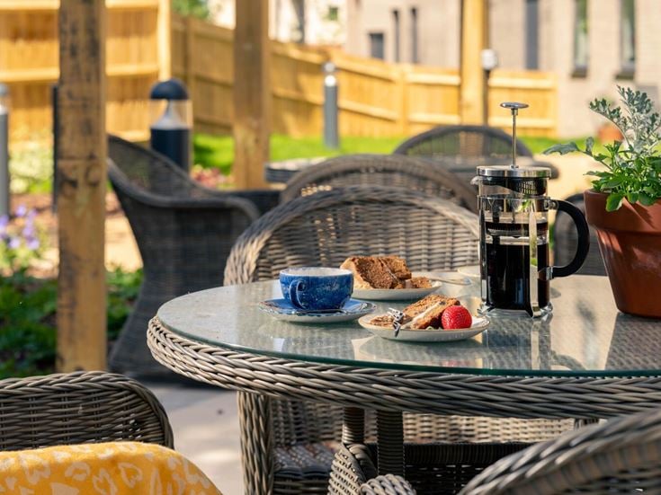 a table with food on it
