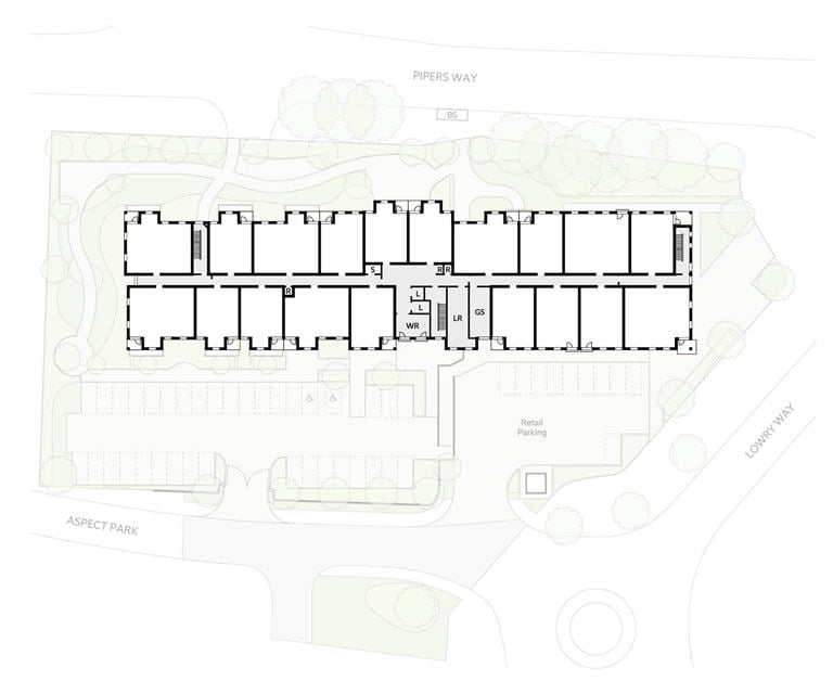 Apartment 38 position on diagram, engineering drawing. Available.