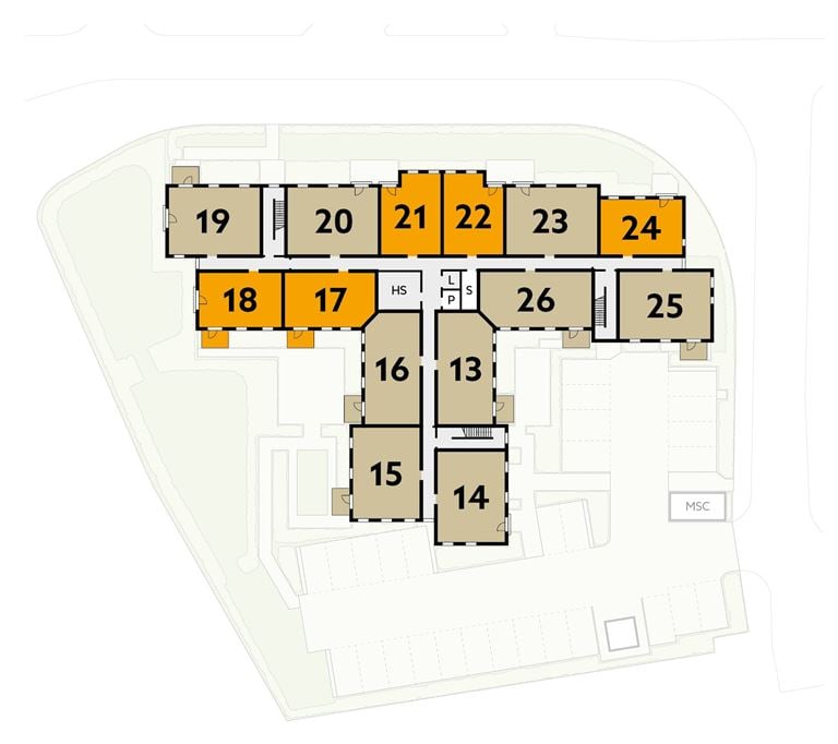 Apartment 14 position on diagram. Available.