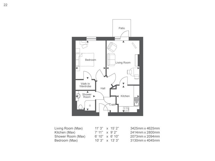 Apartment 22 floor plan