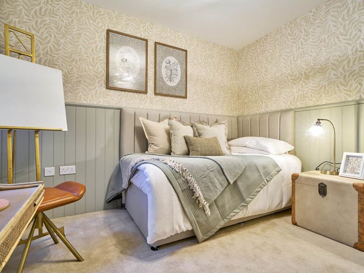 a bed in a room